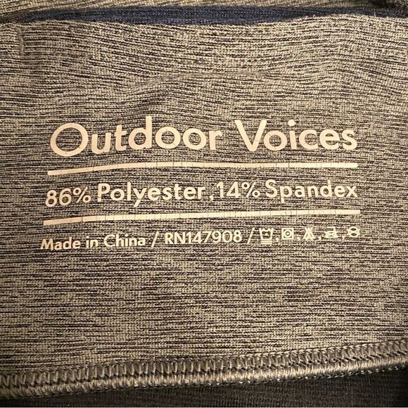 OUTDOOR VOICES Springs Leggings 7/8 Black Gray Navy Women’s Size Medium - Picture 9 of 9
